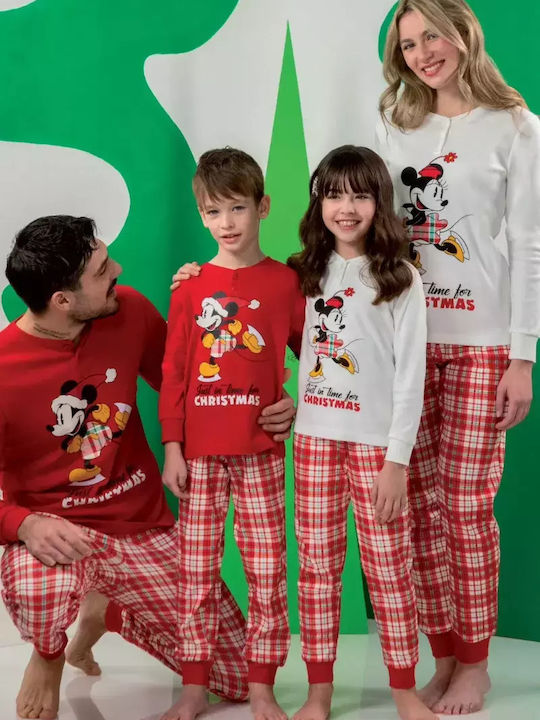 Sabor Kinder Schlafanzug Winterlich Baumwoll Weiß