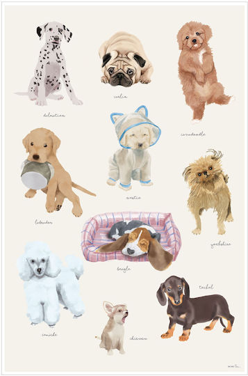 Mimi'lou Kids Poster Puppy 15.7x23.6cm