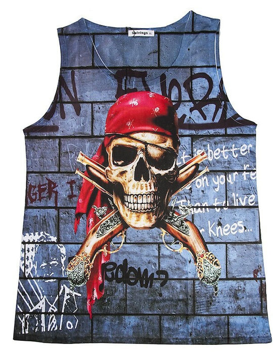 V-store Men's Sleeveless Blouse Colorful