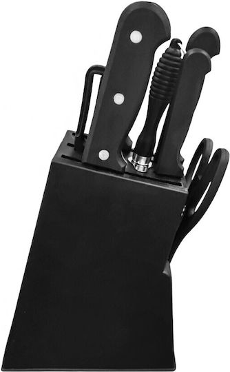Stainless Steel Cooking Utensil Set with Stand 8 Pieces Black Kitchen
