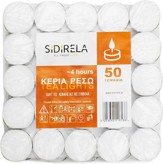 Tealights in White Color (up to 4 Burning Hours ) 50pcs