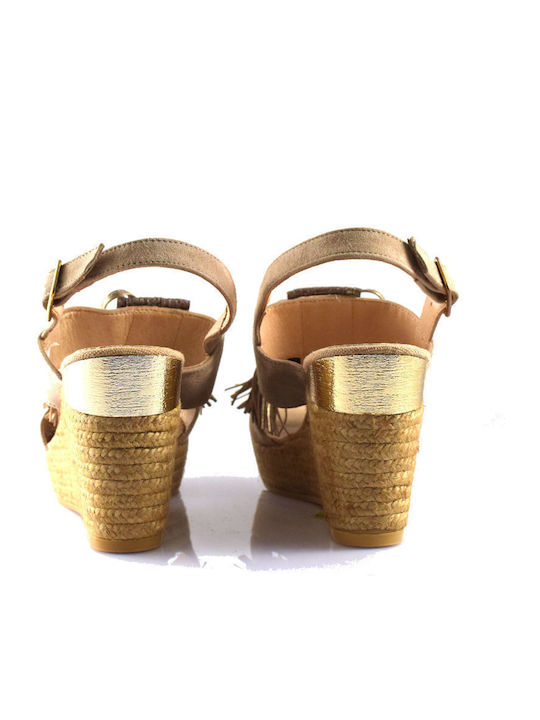 Damenplattformen Beige