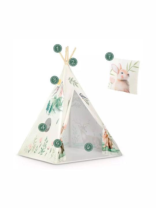 Nukido Kids Indian Teepee Play Tent for 3+ years Ecru