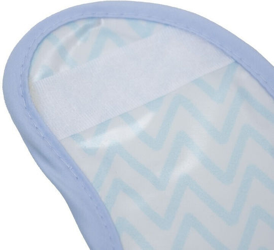 Kamtex Baby Waterproof Bib Fabric with Hoop & Loop Fastener & Pocket Light Blue