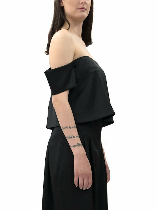 Women's Blouse Short Sleeve Black