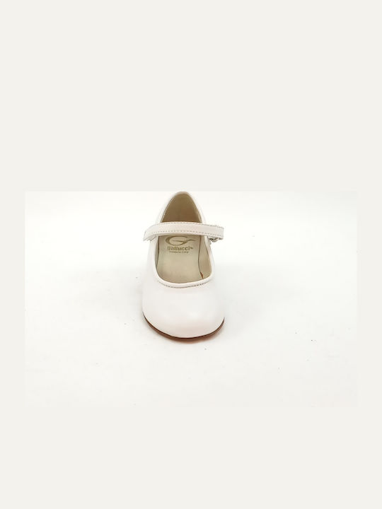 Παιδικές Μπαλαρίνες mit Bügel- und Schleifenverschluss Leder Beige
