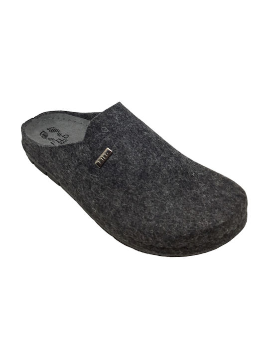 Lederne Winterliche Herrenhausschuhe Gray