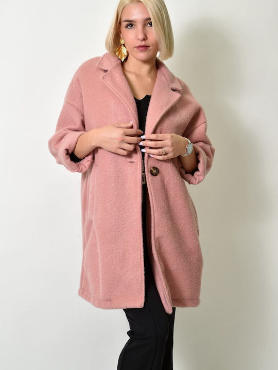 Potre Women's Midi Coat with Buttons ROZ