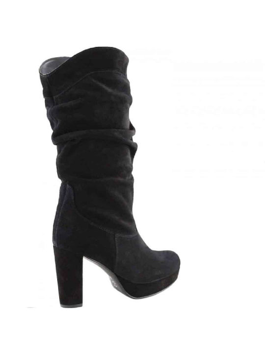 To Be Yourself Leder Damenstiefel Schwarz