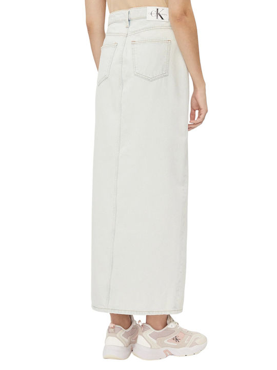 Denim Maxi Skirt Gray
