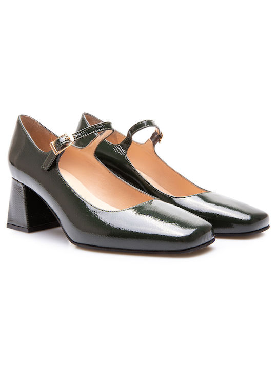 Labrini Patent Leather Green Heels