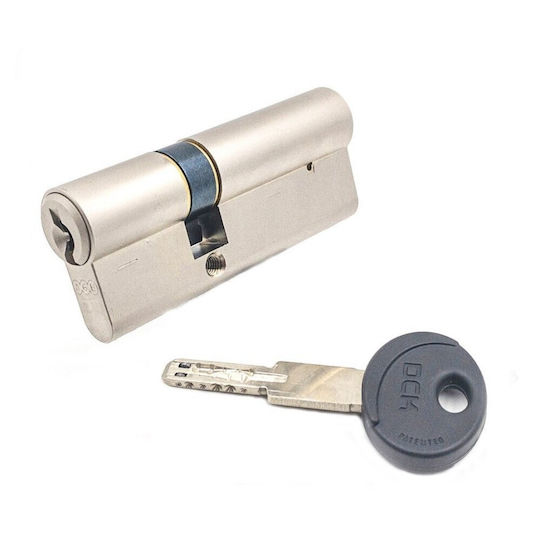 AGB Lock Cylinder Security Scudo 80mm (30-50) with 5 Keys Silver