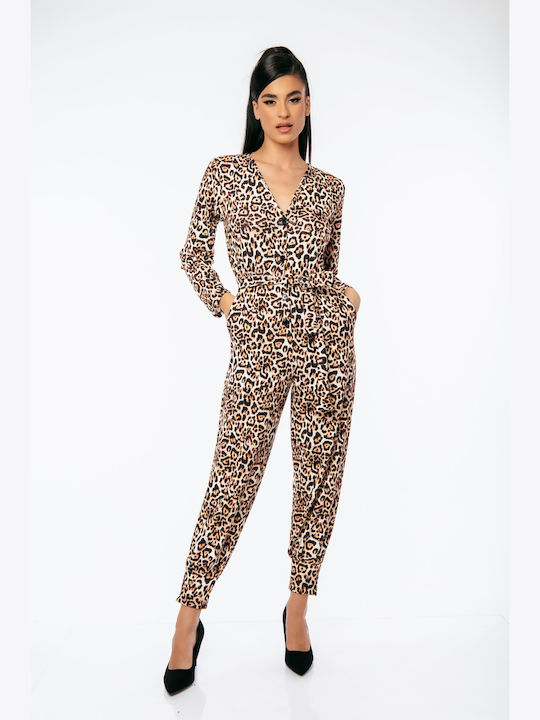 Dress Up Damen Einteiler Anzug Leopard (Leopard)