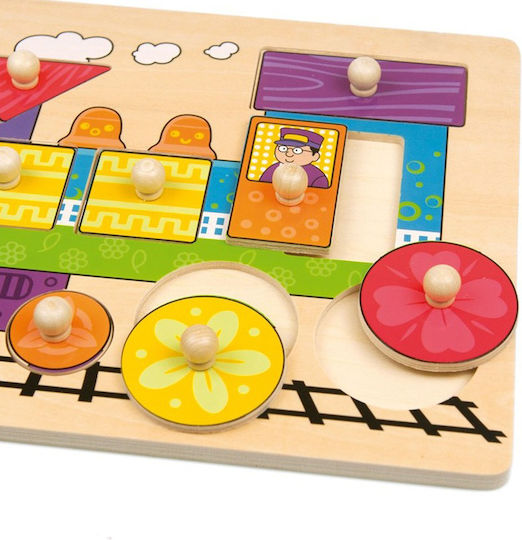 Holz Kinder Steckpuzzle Zug 10pcs Andreu Toys