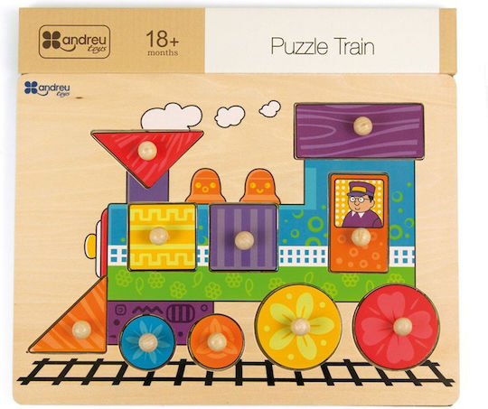 Holz Kinder Steckpuzzle Zug 10pcs Andreu Toys