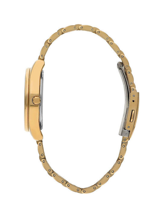 Beverly Hills Polo Club Crystals Uhr mit Gold Metallarmband