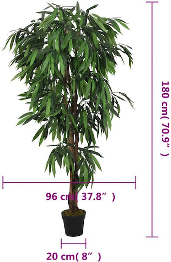 Изкуствено растение в саксия Green 180см vidaXL
