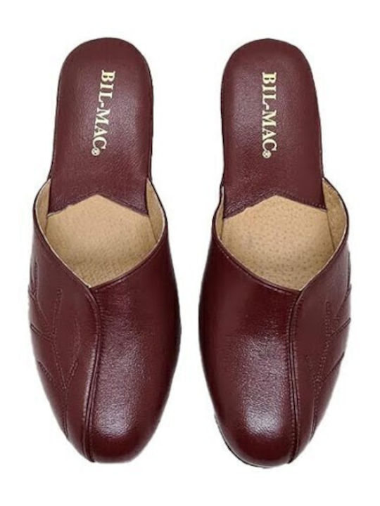 Anatomical Leather Women's Slippers Burgundy
