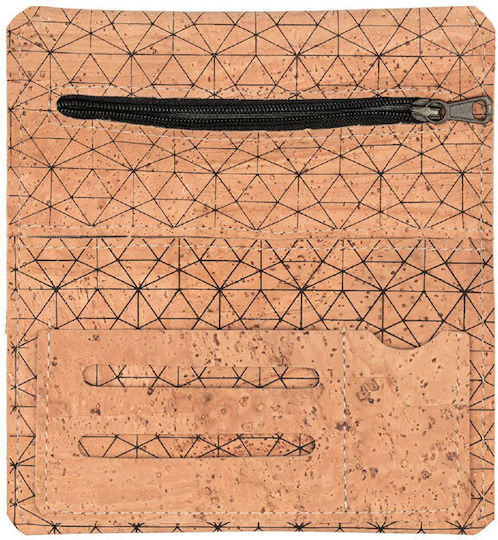 Tobacco Pouch Made of Beige Artificial Leather Handmade with Cord 15.5x8cm