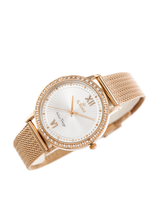 G.Rossi Damen Uhr mit Gold Metallarmband