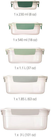 Joseph Joseph Set Mittagsboxen Kunststoff Isolierte Lunchbox Grüne 5Stücke