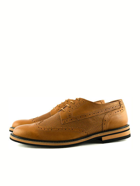 Fentini Men's Leather Oxfords Tabac Brown