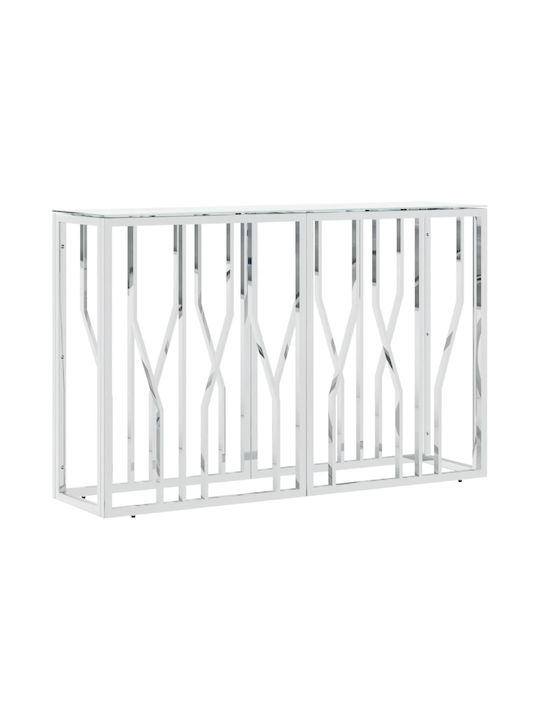 Glass Console Table Silver L110xW30xH70cm