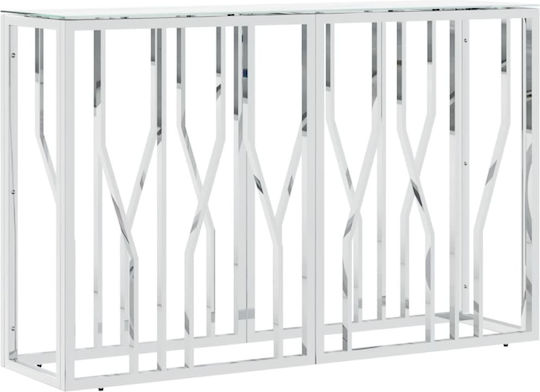 Glass Console Table Silver L110xW30xH70cm