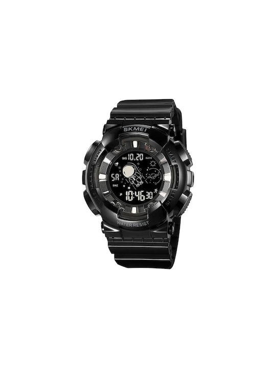 Skmei Digital Watch Chronograph Battery with Black Metal Bracelet