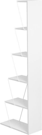 Mini Bücherregal Tars Weiß 50x22x150cm