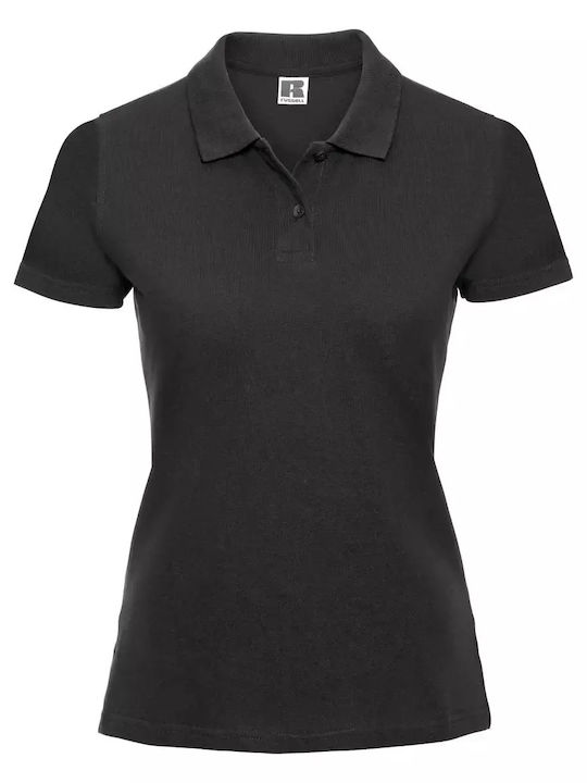Women's Polo Blouse Short Sleeve Black