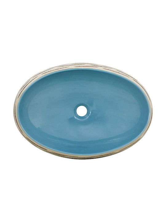 vidaXL Deasupra Blatului Chiuvetă Ceramică 59x40x15cm Colorful