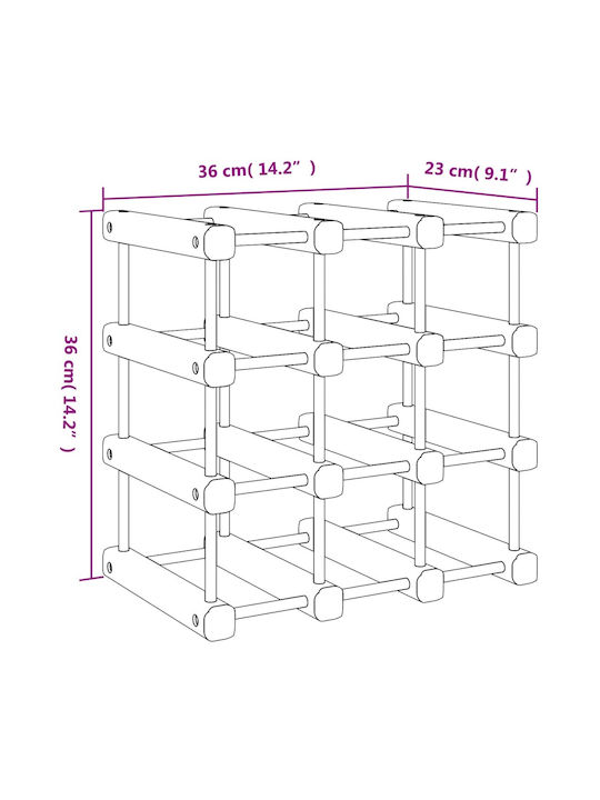 vidaXL Επιδαπέδια Κάβα Ποτών Ροζ 36x23x36εκ.