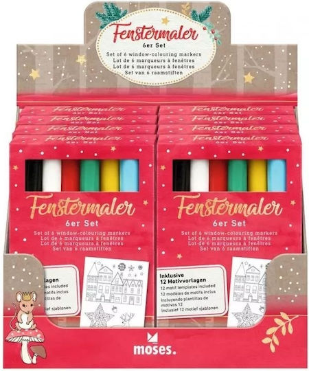 Moses Drawing Markers Thin Set 6pcs