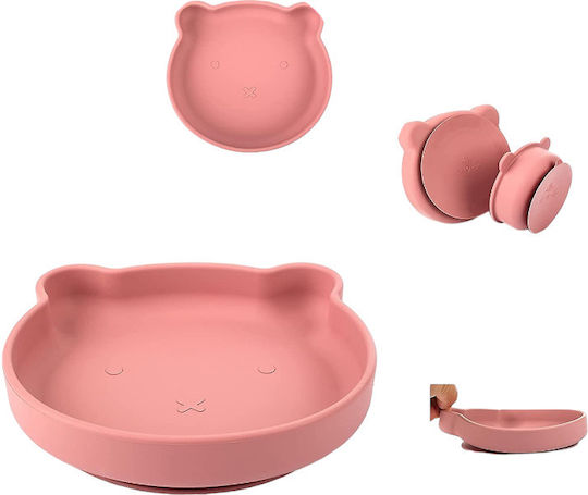 Queen Mother Silicone Baby & Kids Feeding Set with Grey Anti-Slip Base 4 Pieces