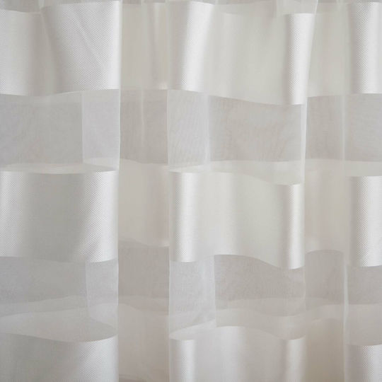 Saray Home Κουρτίνα με Τρέσα Λευκό Σπαστό 280x300εκ.