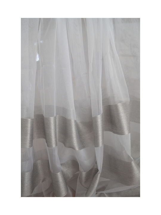 Saray Home Κουρτίνα με Τρουκς Λευκή 280x300εκ.