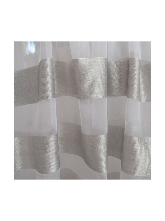 Saray Home Κουρτίνα με Τρουκς Λευκή 280x300εκ.