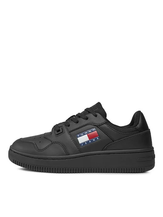 Tommy Hilfiger Retro Basket Γυναικεία Sneakers Μαύρα