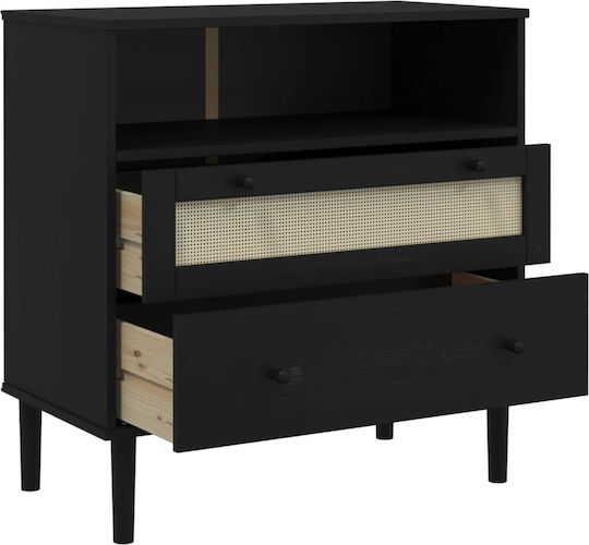 Μπουφές mit Schubladen Black Velvet-Black Metal 80x40x80cm