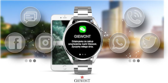 Giewont 450-5 Aluminium Smartwatch mit Pulsmesser (Silber)