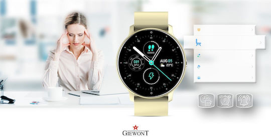 Giewont 120-6 Smartwatch με Παλμογράφο (Μπεζ)