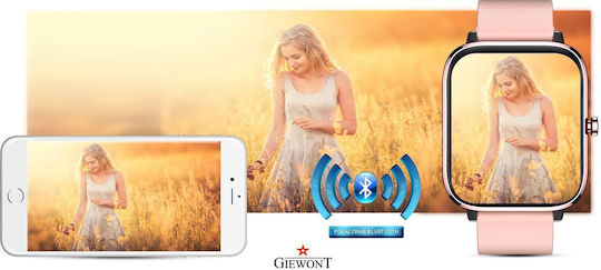 Giewont 230-1 Smartwatch με Παλμογράφο (Ροζ)