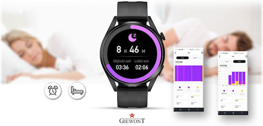 Giewont 450-1 Smartwatch με Παλμογράφο (Μαύρο)