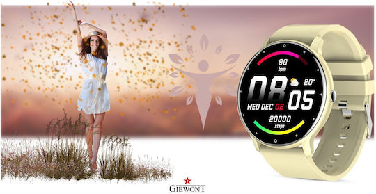 Giewont 120-6 Smartwatch με Παλμογράφο (Μπεζ)