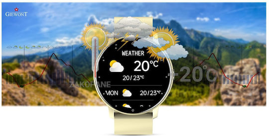 Giewont 120-6 Smartwatch με Παλμογράφο (Μπεζ)