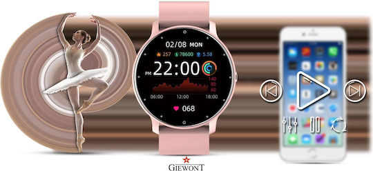 Giewont 120-1 Smartwatch με Παλμογράφο (Ροζ)
