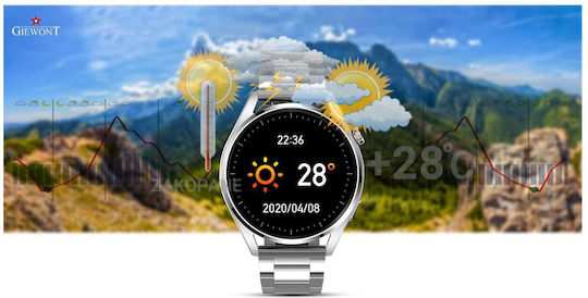 Giewont 450-5 Aluminium Smartwatch mit Pulsmesser (Silber)