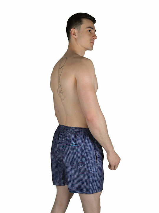 Blue Shell Men's Swimwear Shorts Blue with Patterns