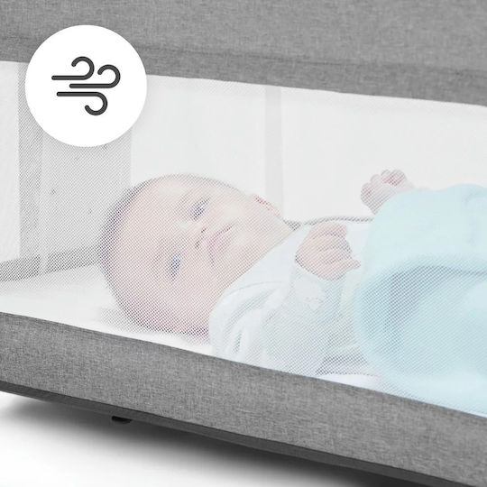 Kinderkraft Wiege Neste Grow mit Matratze, Seitlicher Öffnung und Rädern Beige